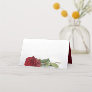 Elegant Red Rose Blank DIY Print Wedding Place Card