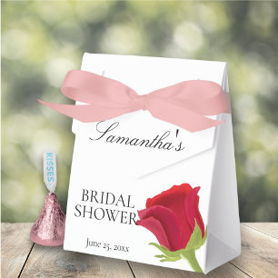 Elegant Red Rose Bridal Shower  Favor Box