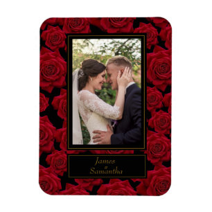 Elegant Red Rose – Custom Photo Magnet