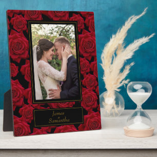 Elegant Red Rose – Custom Photo Plaque