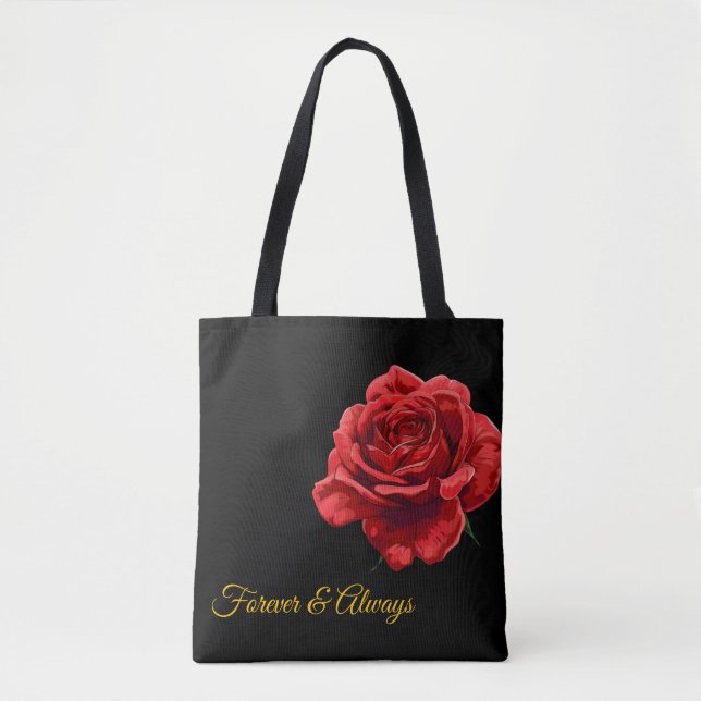 Elegant Red Rose Design – Stylish Floral Custom Tote Bag (Front)