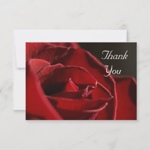 Elegant Red Rose Flat Thank You Notes Invitation