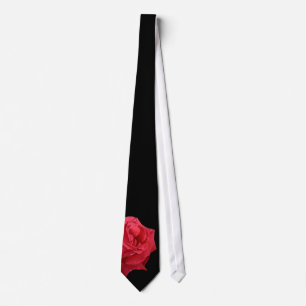 Elegant Red Rose Groom's Wedding Tie