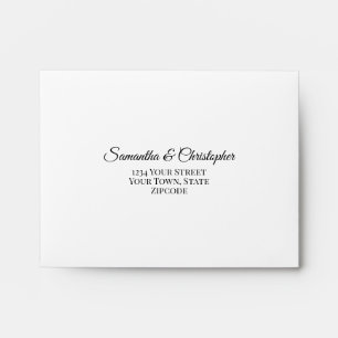 Elegant Red Rose Inside Back Flap Wedding RSVP Envelope