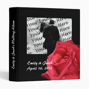 Elegant Red Rose Personalized Wedding Album Binder