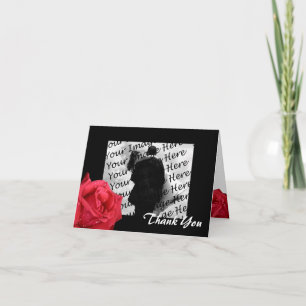 Elegant Red Rose Photo Thank You Cards