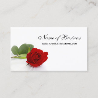 Elegant Red Rose Professional Red and White Floral Business Card