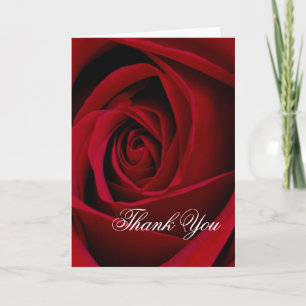 Elegant Red Rose Thank You Card
