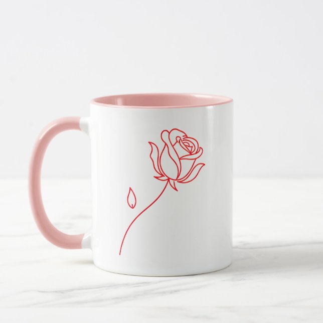 Elegant Red Rose Valentine's Day Coffee Mug (Gauche)