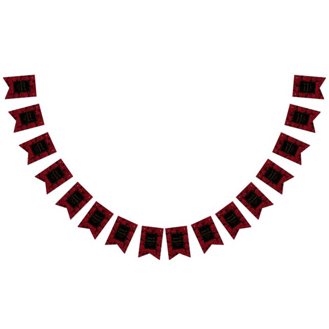 Elegant Red Rose - Wedding Bunting Flags (All)