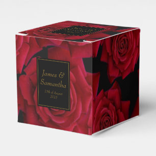 Elegant Red Rose - Wedding Favor Box
