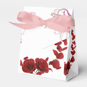 Elegant Red Rose Wedding Favour Box