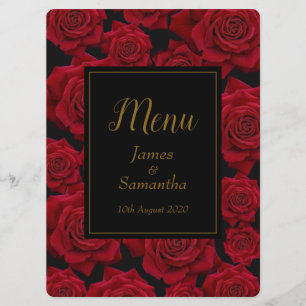 Elegant Red Rose - Wedding Menu