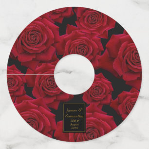 Elegant Red Rose - Wine Glass Tag