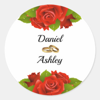 Elegant Red Roses and Ring Envelope Seals