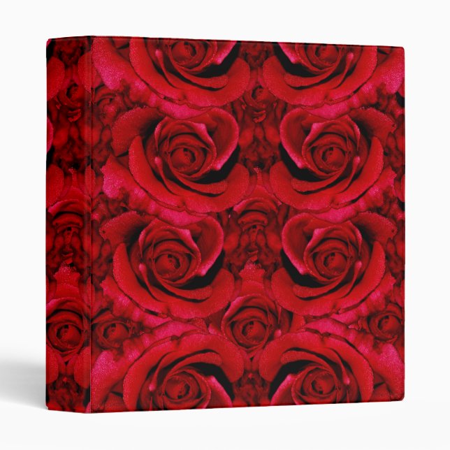Elegant red roses binders - customize wording (Front/Spine)