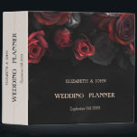 Elegant Red Roses Gothic Binder<br><div class="desc">Red roses on black background.</div>