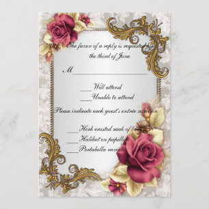 Elegant Red Roses Response Card