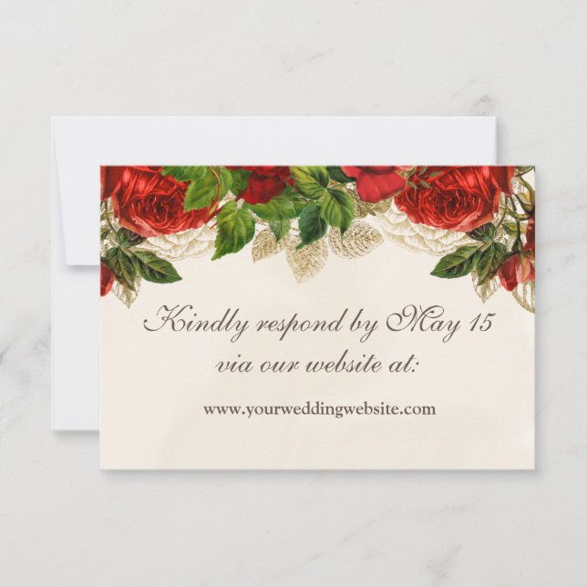 Elegant Red Roses Site Mariage RSVP (Devant)