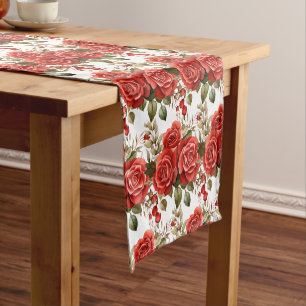 Elegant Red Roses Table Runner