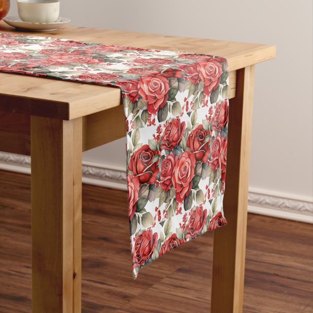 Elegant Red Roses Table Runner (In Situ)