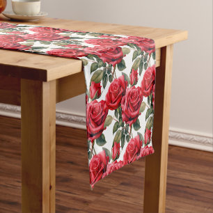 Elegant Red Roses Table Runner
