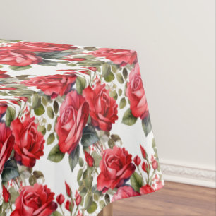Elegant Red Roses Tablecloth
