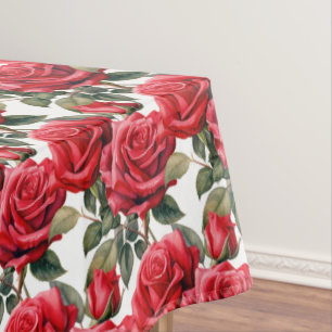 Elegant Red Roses Tablecloth