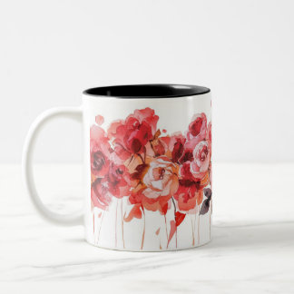 Elegant Red Roses Watercolor Mug