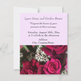 Elegant Red Roses Wedding Invitation
