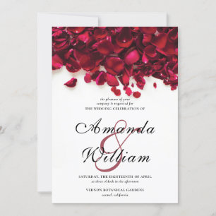 Elegant Red Roses Wedding Invitation