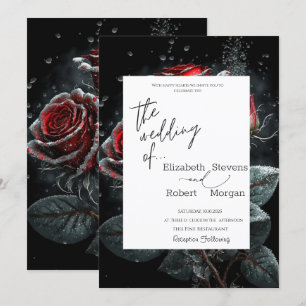 Elegant Red Roses Wedding Invitation