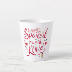 Elegant Red Script with Champagne Latte Mug