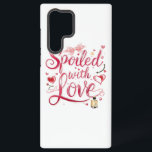 Elegant Red Script with Champagne Samsung Galaxy Case<br><div class="desc">Celebrate a life full of affection with this glamorous "Spoiled with Love" graphic. Featuring elegant red script, popping champagne, and an array of sparkling hearts, this design is a perfect declaration of being cherished and pampered. It's a wonderful, celebratory piece for Valentine's Day, an anniversary, or any day you feel...</div>