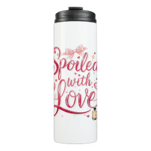 Elegant Red Script with Champagne Thermal Tumbler