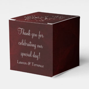 Elegant Red Silver Wedding Favor Box