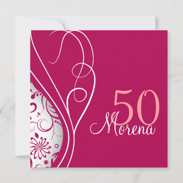 Elegant Red Square Invitation (Front)