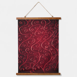 Elegant Red Swirl Pattern Tapestry
