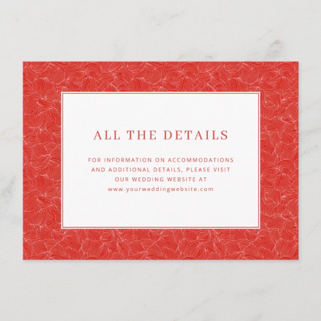 Elegant Red Swirls Enclosure Card (Front)