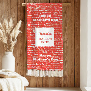 Elegant Red Typography Mother’s Day Best Gift Sherpa Blanket