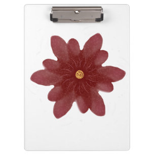 Elegant Red Velvet Flower on Black   Dark Floral A Clipboard