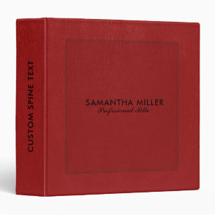 Elegant Red Vintage Faux Leather Binder