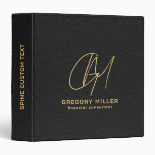 Elegant Red Vintage Leather Modern Monogram Binder