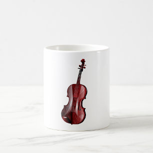 Elegant Red Violin Musical Instrument Coffee Mug