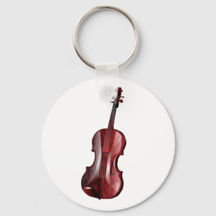 Elegant Red Violin Musical Instrument Keychain