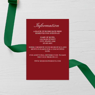 Elegant Red Wedding Enclosure Card