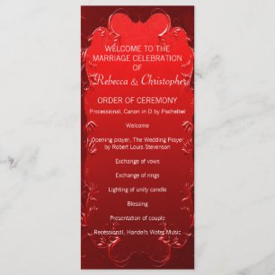 Elegant Red Wedding Program