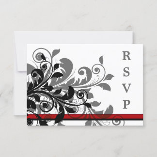 Elegant Red Wedding RSVP Card