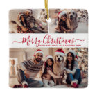 Elegant Red White 3 Photo Collage Christmas 