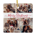 Elegant Red White 5 Photo Collage Christmas 